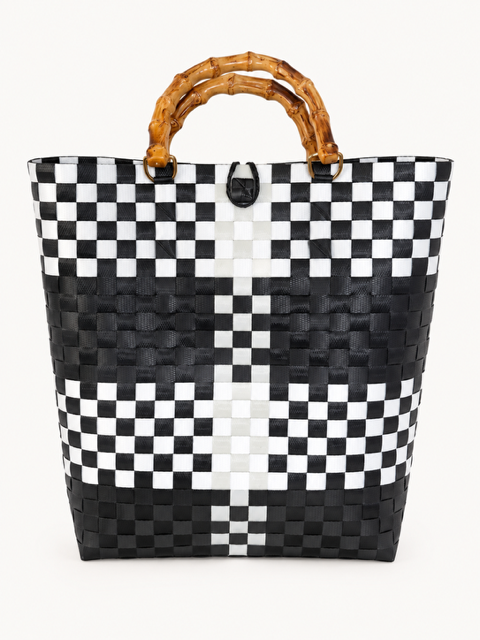 Itim at Puti Habi Bayong woven bayong bag, front view