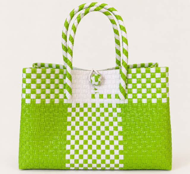 Lakbay Luntian woven bayong bag, front view