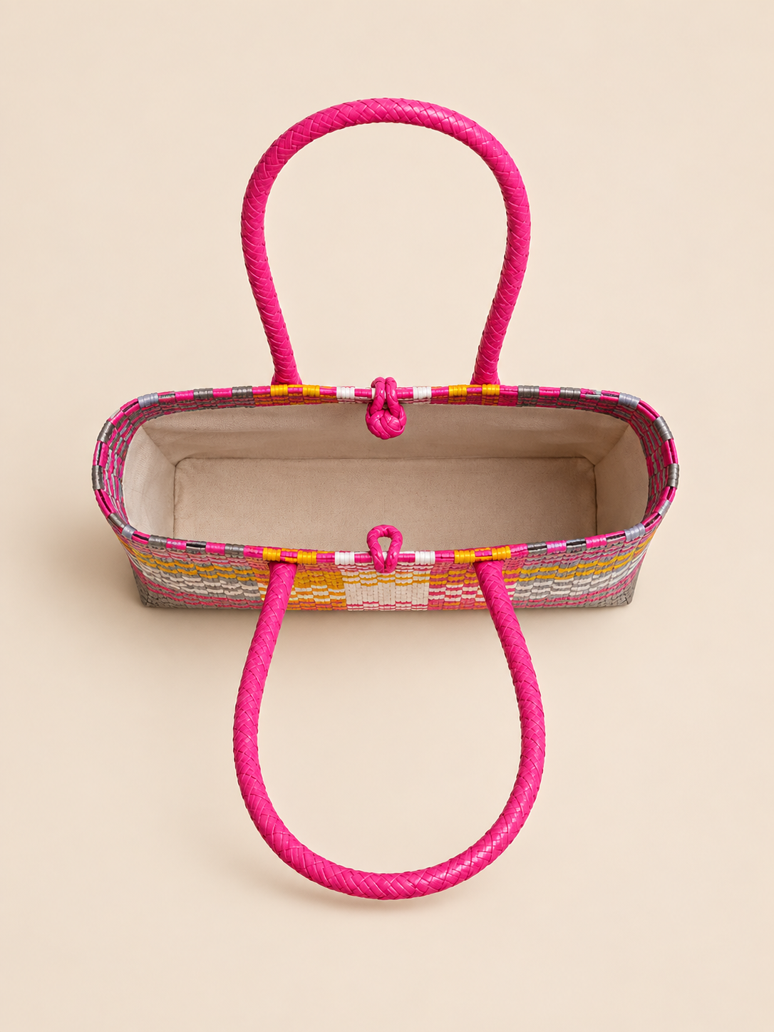 Habi Pista — Tagpi recycled-polypropylene structured bayong tote, interior view
