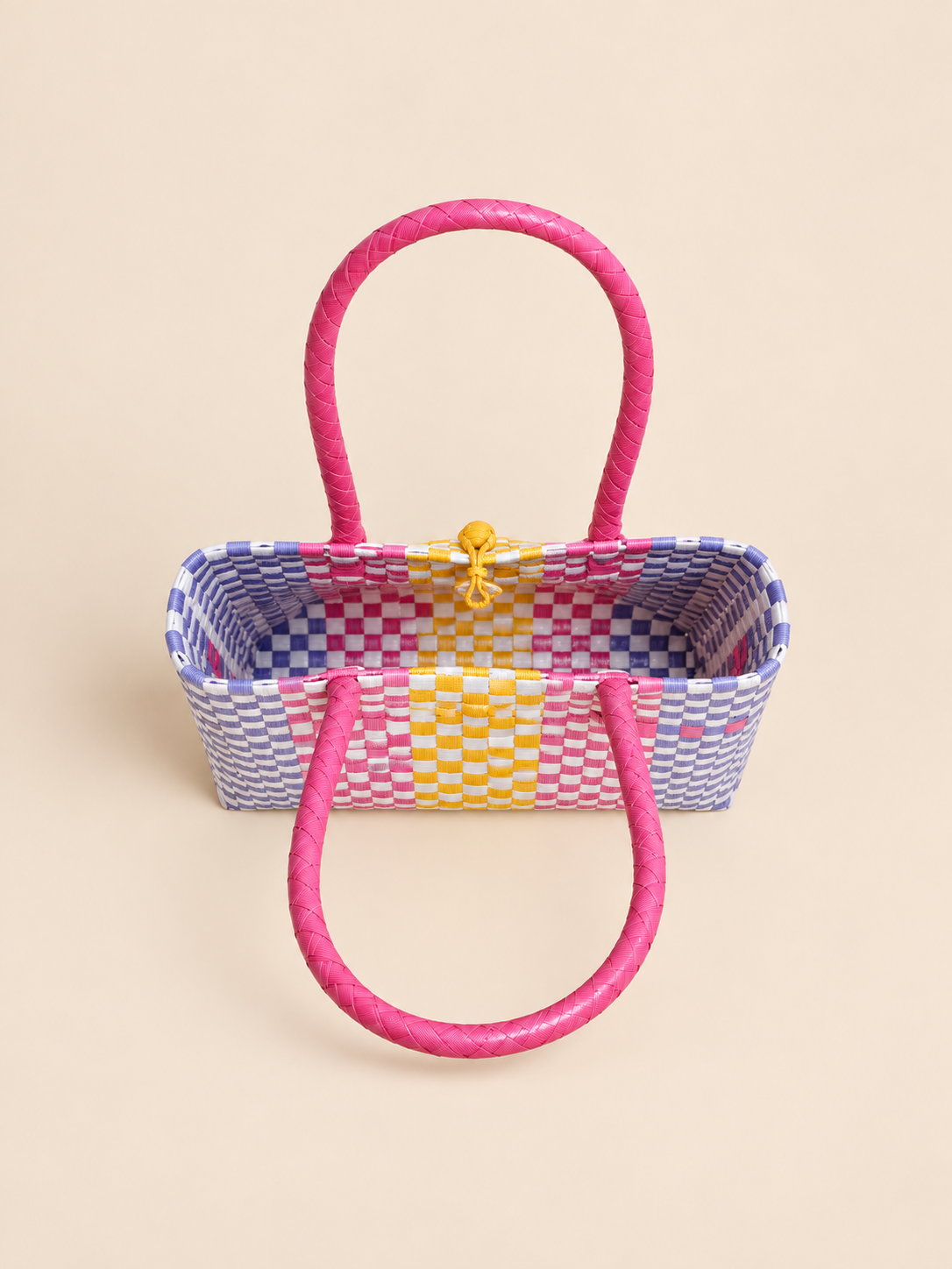 Habi Hardin — Kwadro recycled-polypropylene structured bayong tote, interior view