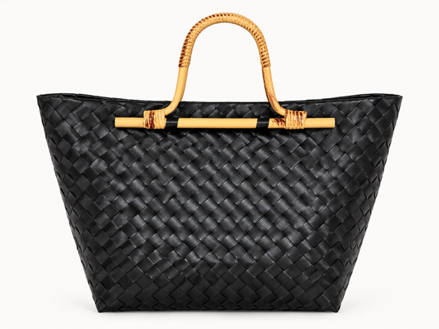 Bida Itim Habi Bayong woven bayong bag, front view