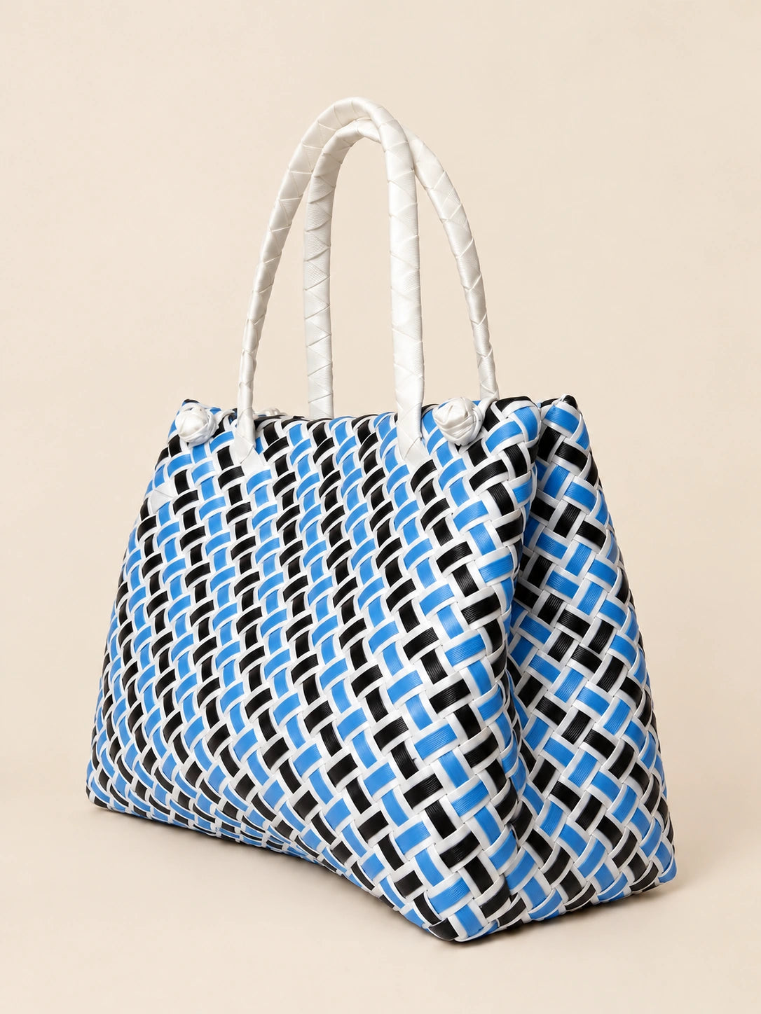 Habi Alon — Munti recycled-polypropylene structured bayong tote, back view