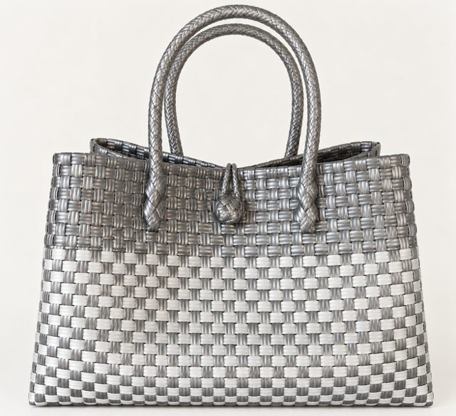 Lakbay Pilak woven bayong bag, front view
