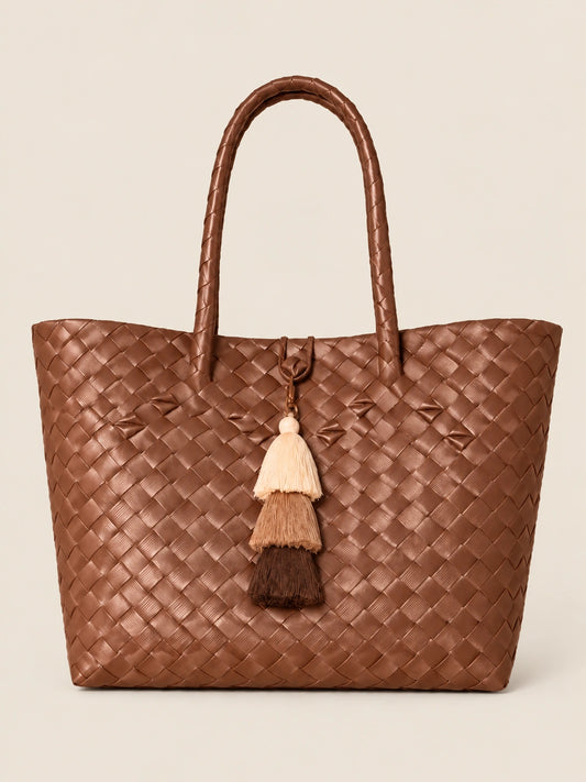 Lakbay Tsokolate recycled-polypropylene lightweight travel tote, front view