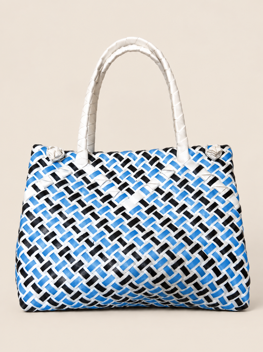 Habi Alon — Munti recycled-polypropylene structured bayong tote, front view