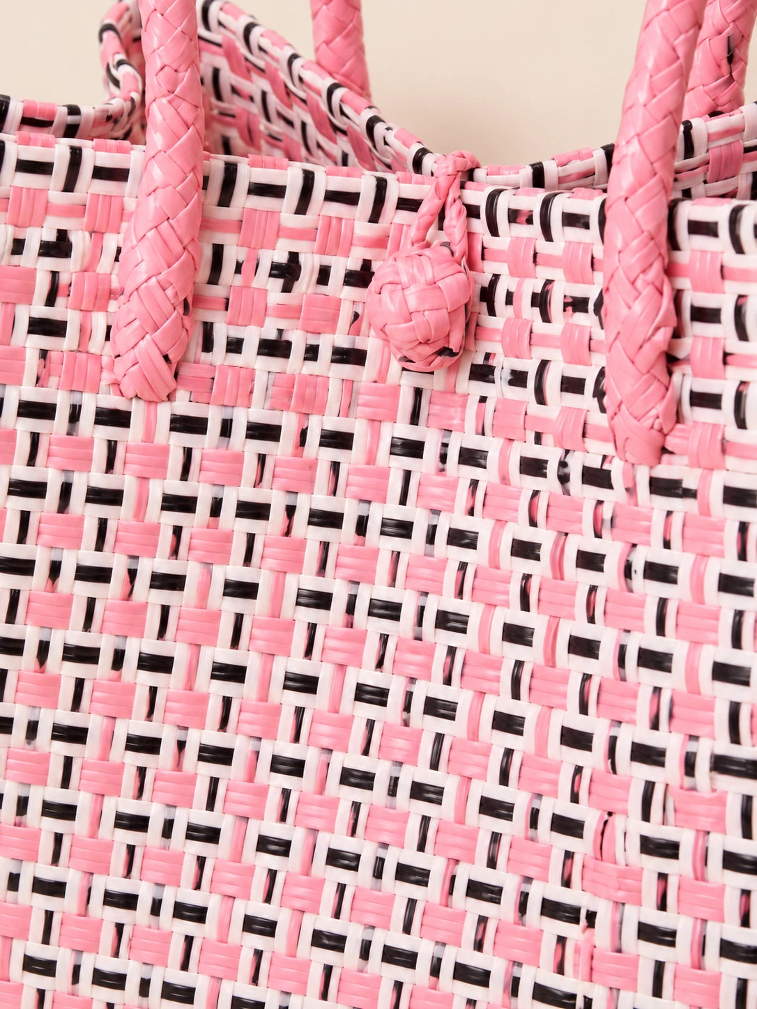 Habi Halo recycled-polypropylene structured bayong tote, woven detail