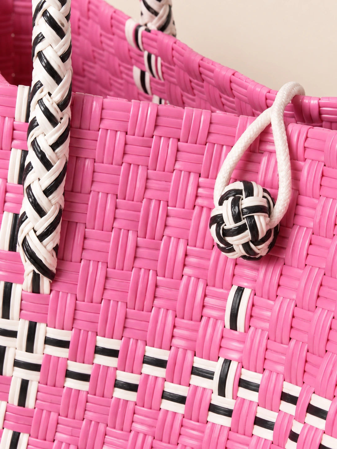 Habi Rehas recycled-polypropylene structured bayong tote, woven detail