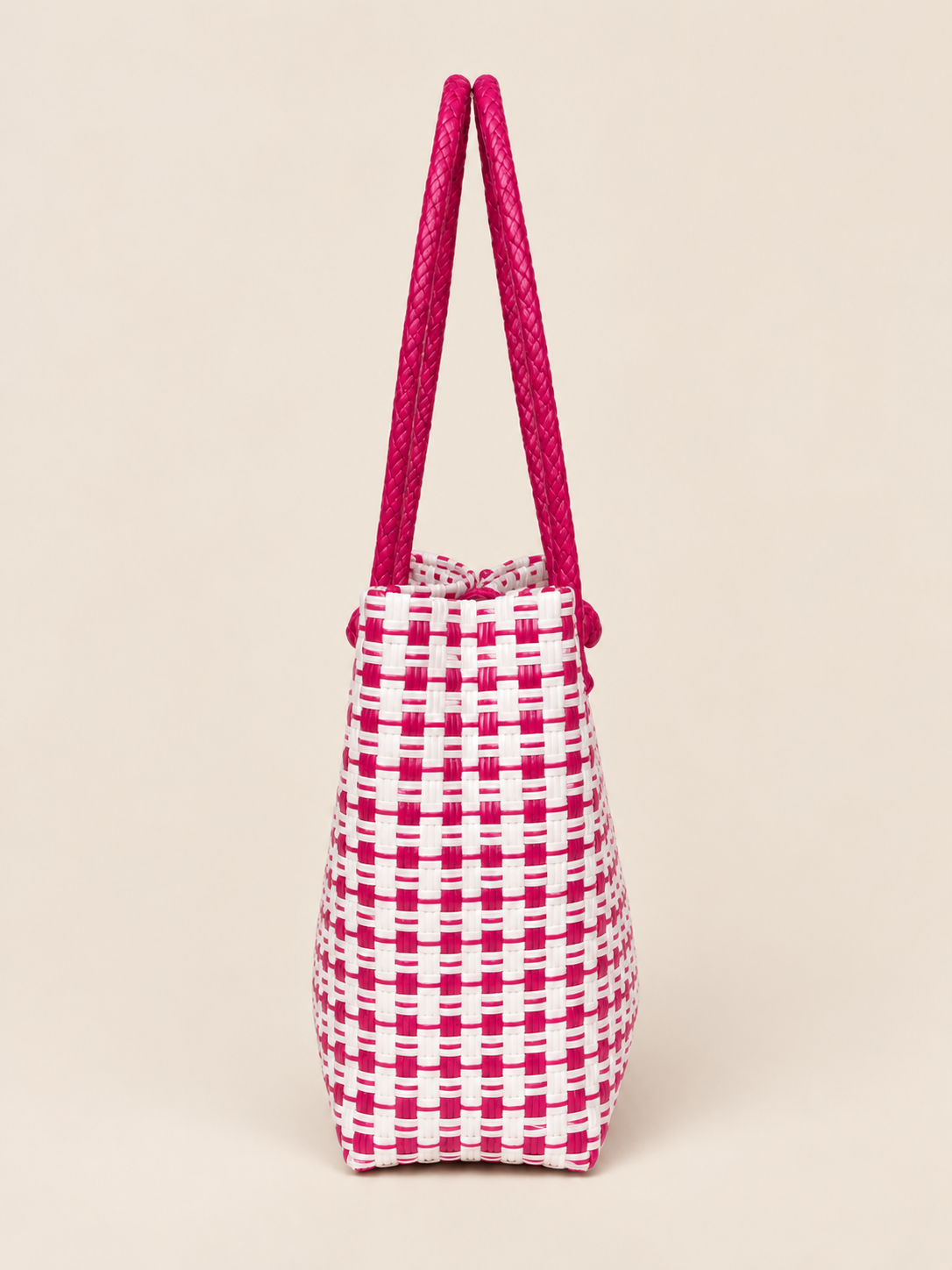 Habi Fresa recycled-polypropylene structured bayong tote, side view