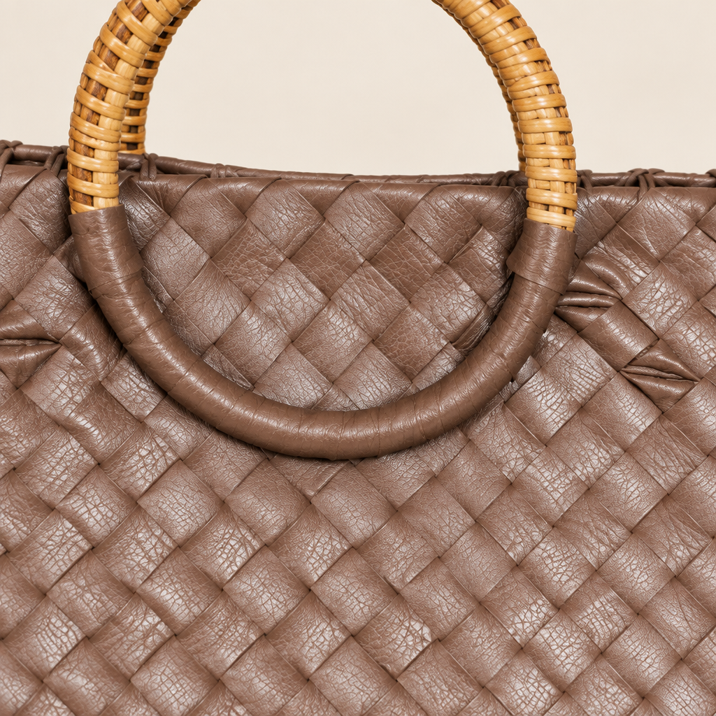 Close-up of woven material and handle
