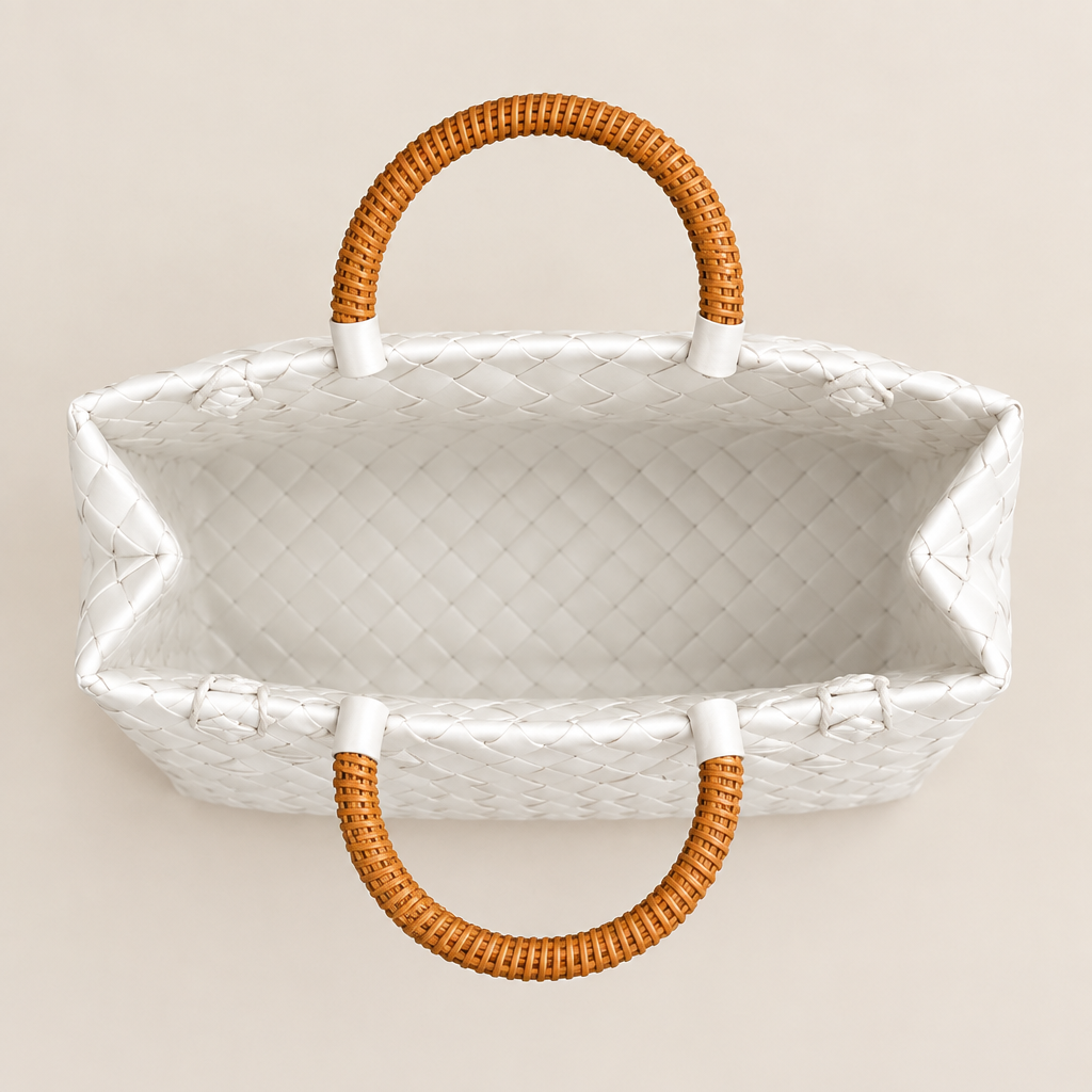 Aerial view of handwoven bag