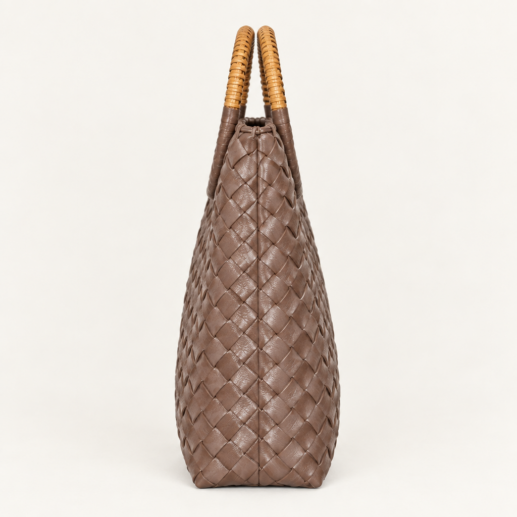 Side view of woven bag