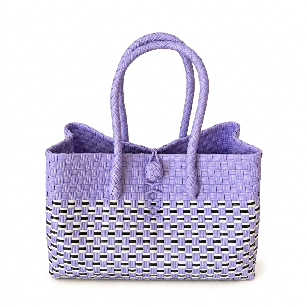 Compact Tote Munting Lila lavender woven bayong centered smaller on a white background