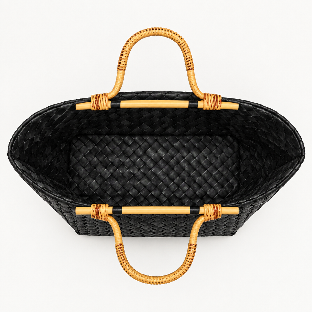 Aerial view of handwoven bag