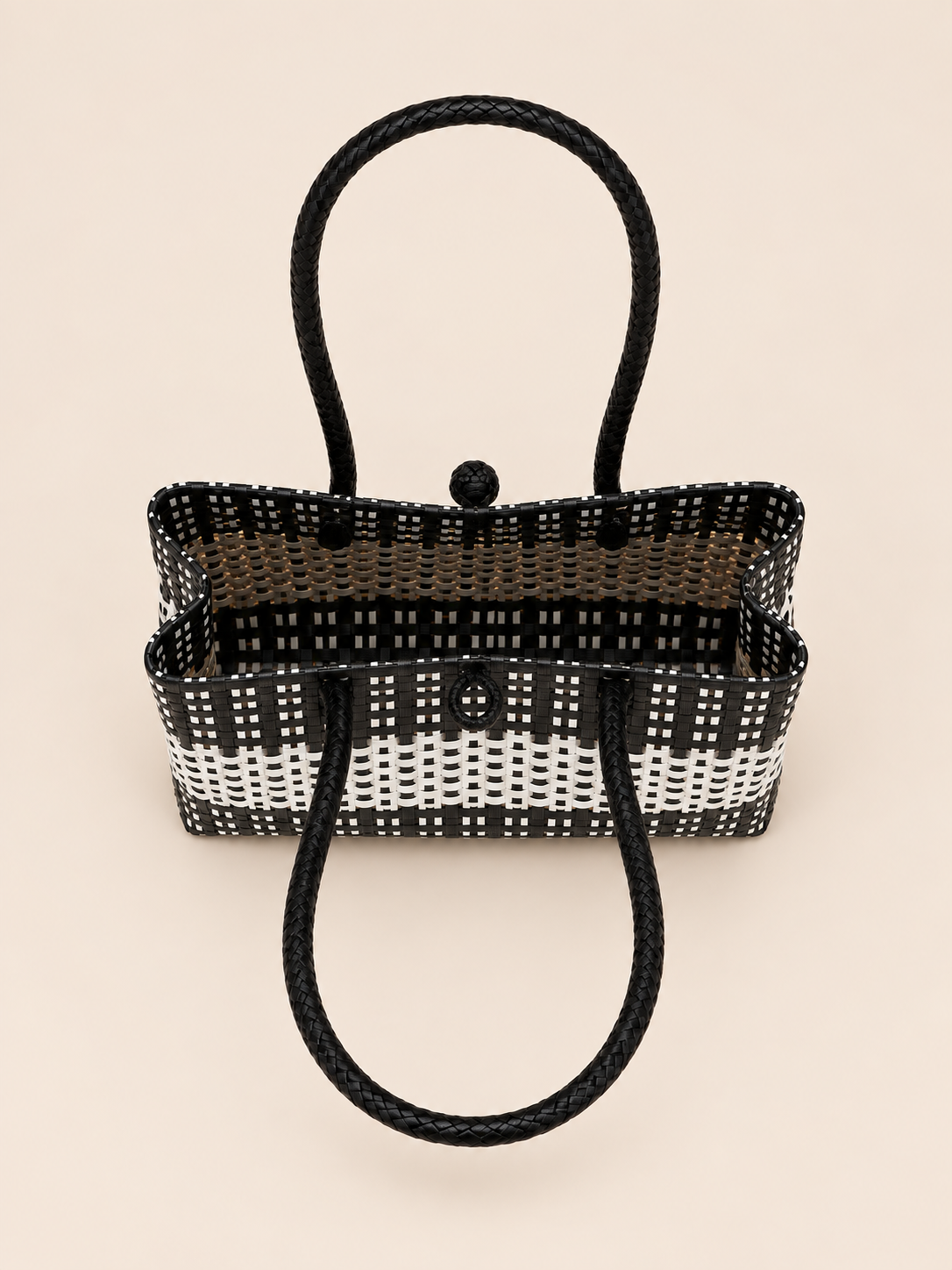 Habi Itim-Puti recycled-polypropylene structured bayong tote, alternate view 4