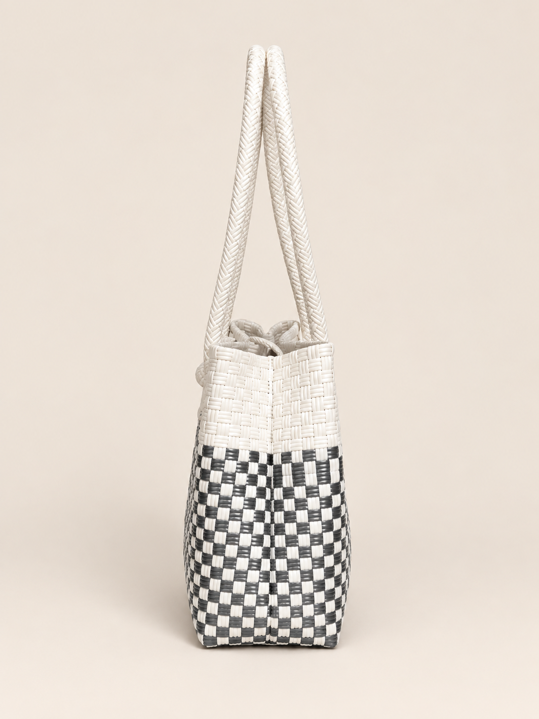 Habi Ulap — Pilak recycled-polypropylene structured bayong tote, side view