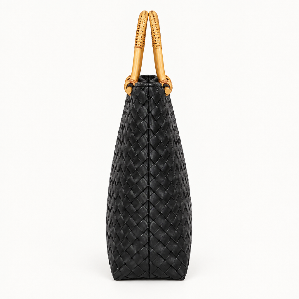 Side view of handwoven bag