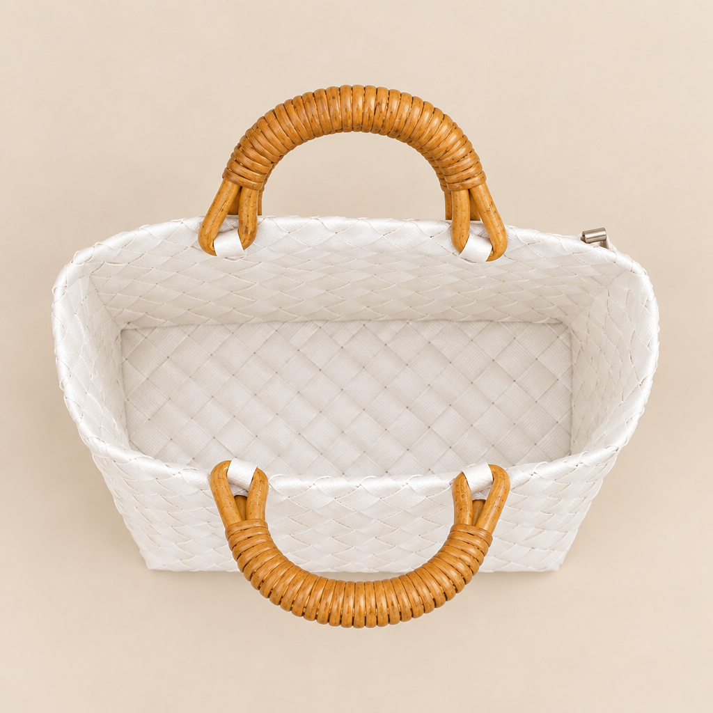Aerial view of handwoven bag