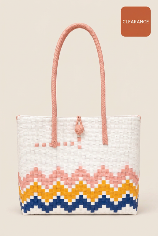 Habi Bukang-Liwayway tote with a warm terracotta Clearance badge