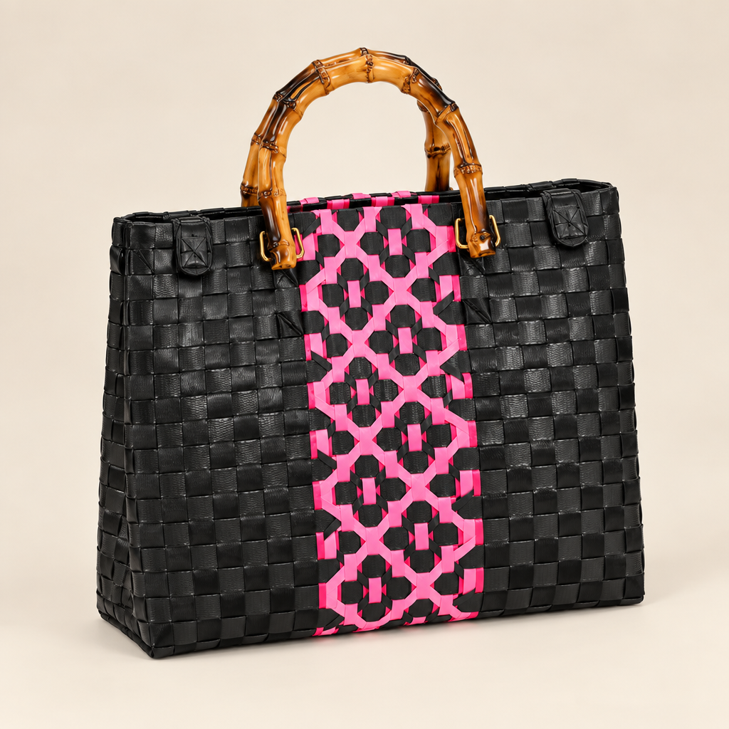 30-degree view of handwoven tote