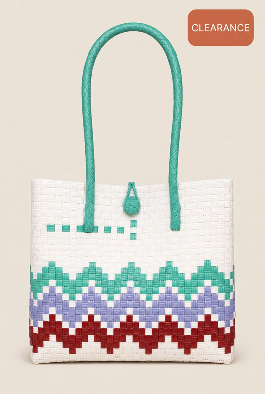 Habi Hardin Malaki tote with a warm terracotta Clearance badge