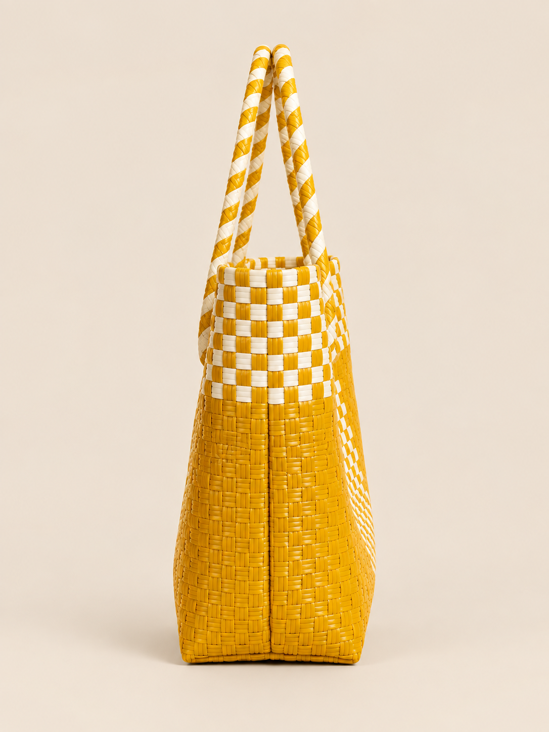 Lakbay Araw recycled-polypropylene lightweight travel tote, side view