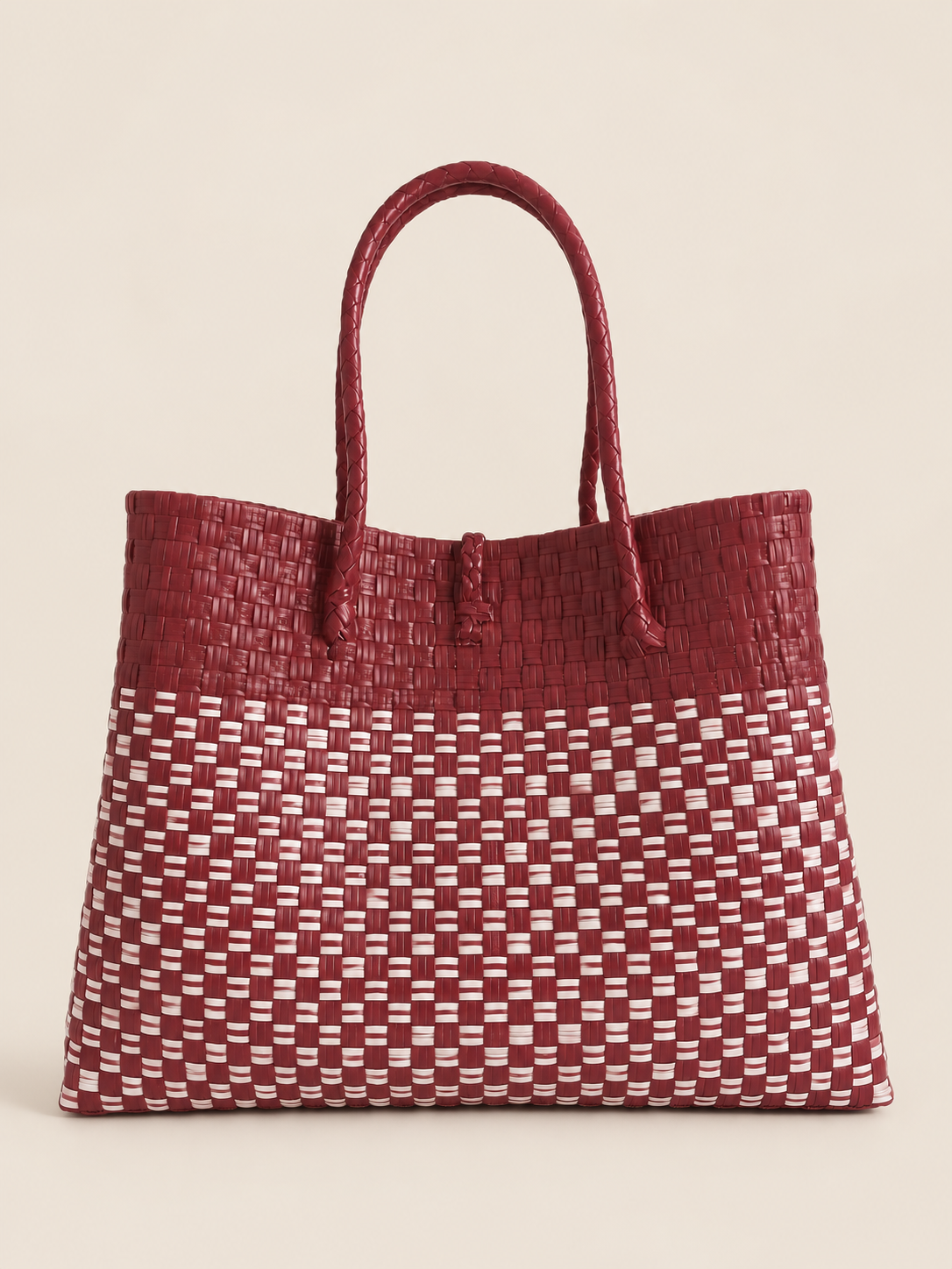 Lakbay Pula recycled-polypropylene lightweight travel tote, back view