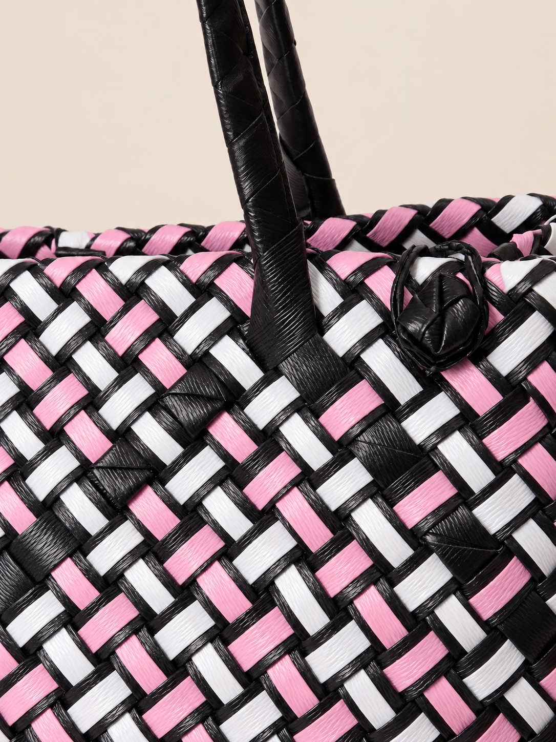 Habi Piko recycled-polypropylene structured bayong tote, woven detail