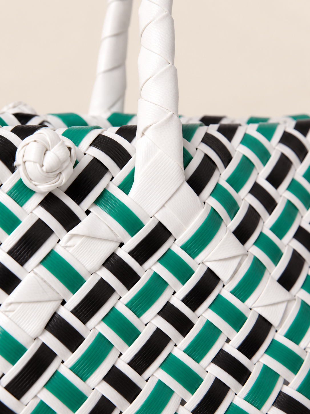 Habi Gubat recycled-polypropylene structured bayong tote, woven detail