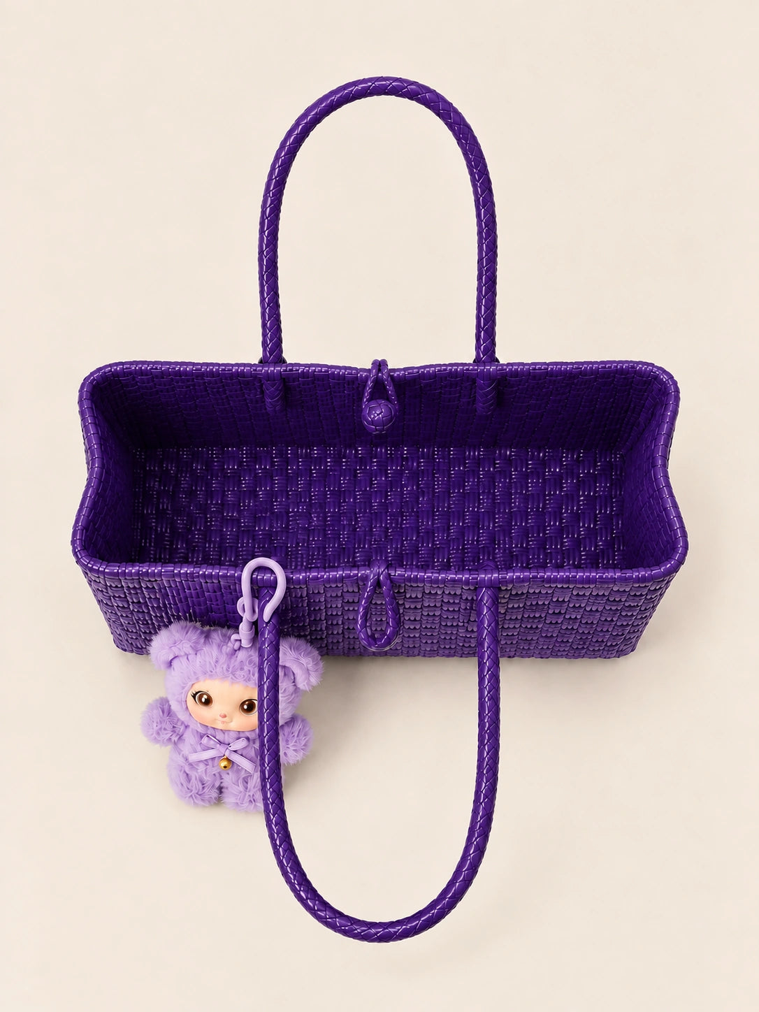 Anting Ube recycled-polypropylene charm tote, interior view