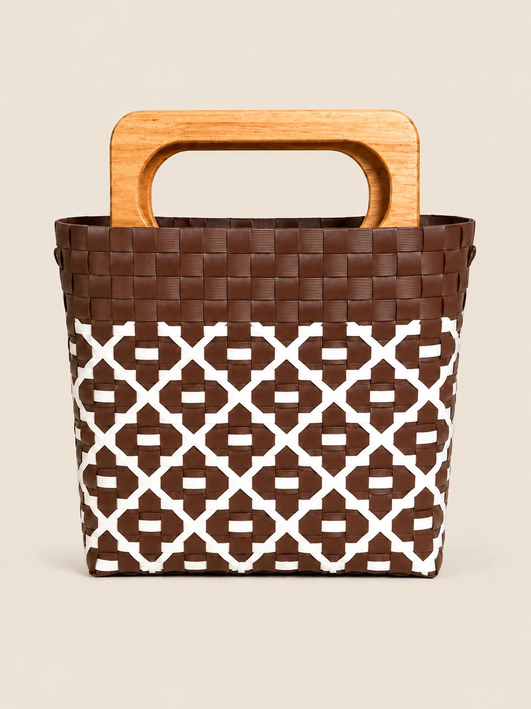 Habi Niyog recycled-polypropylene structured bayong tote, front view