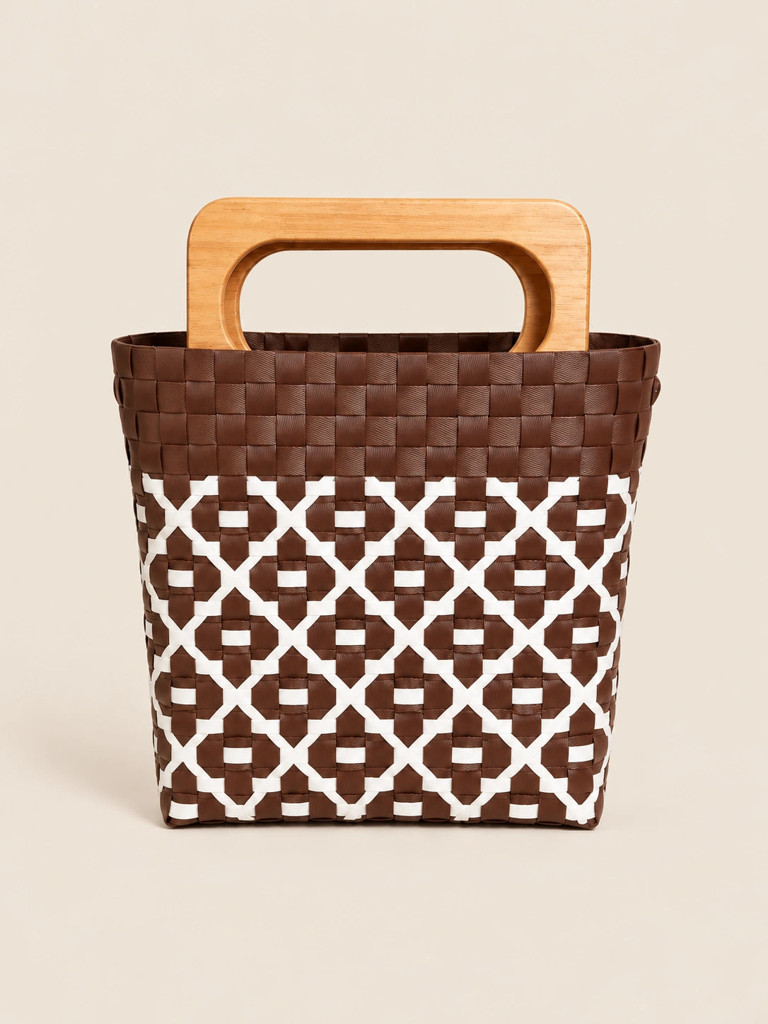 Habi Niyog recycled-polypropylene structured bayong tote, back view