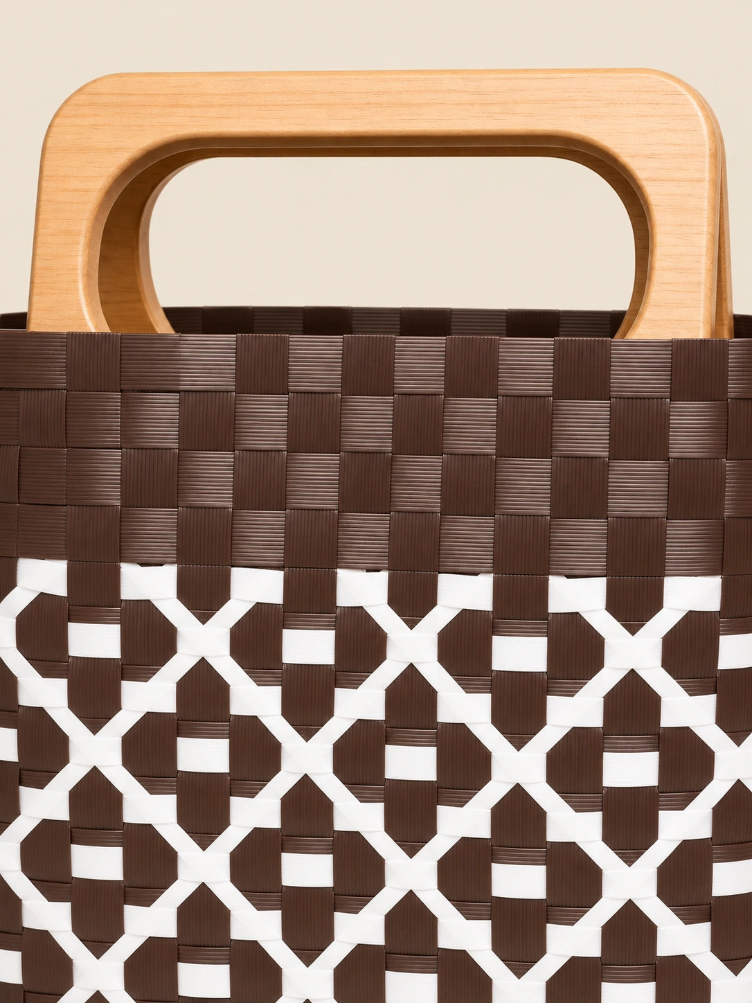 Habi Niyog recycled-polypropylene structured bayong tote, woven detail