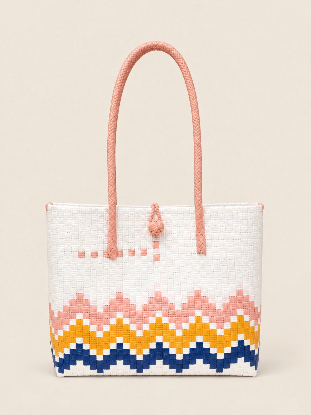 Habi Bukang-Liwayway recycled-polypropylene structured bayong tote, front view