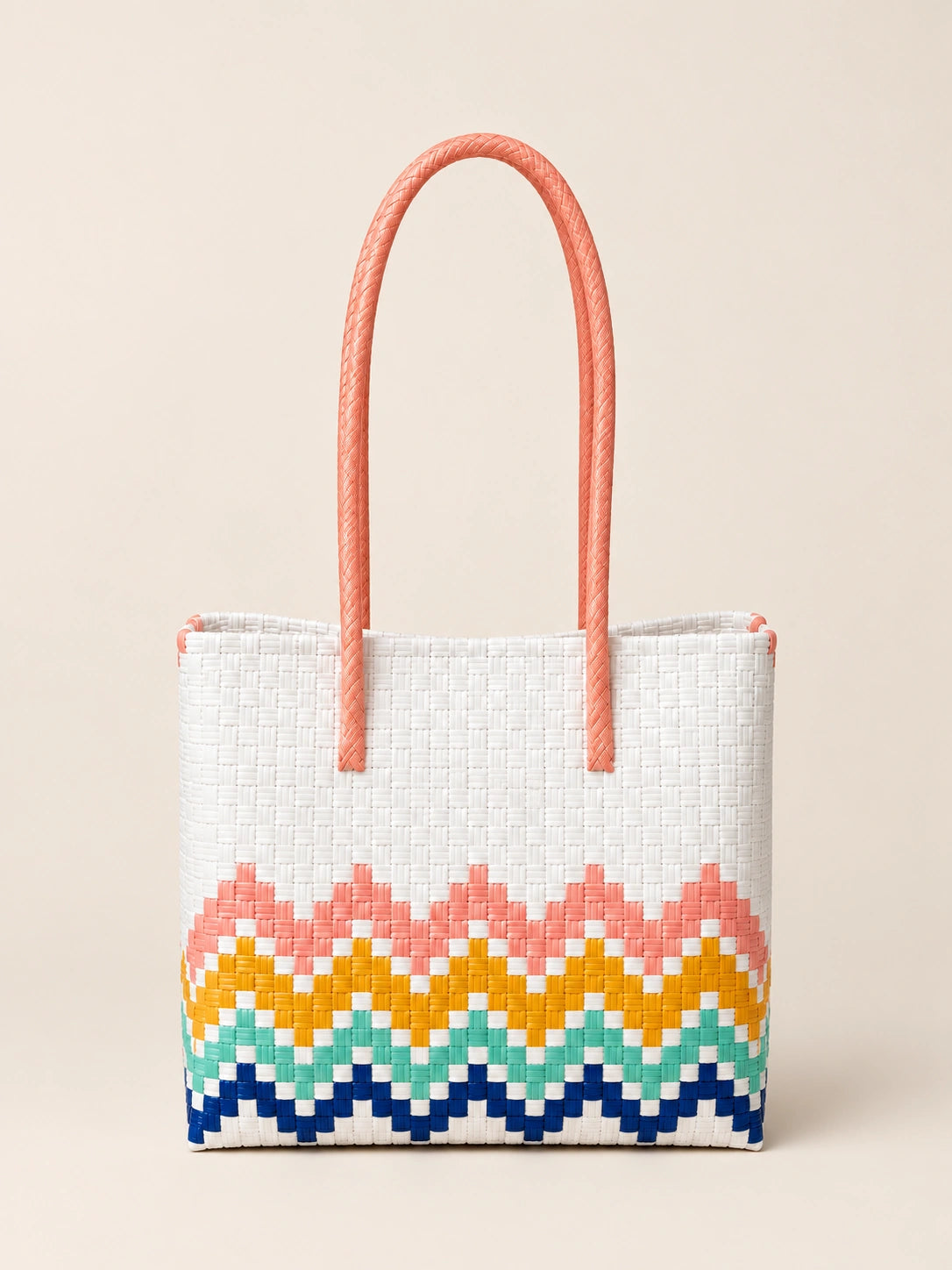 Habi Bukang-Liwayway recycled-polypropylene structured bayong tote, back view