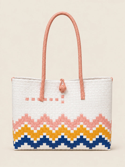 Habi Bukang-Liwayway Malaki recycled-polypropylene structured bayong tote, front view