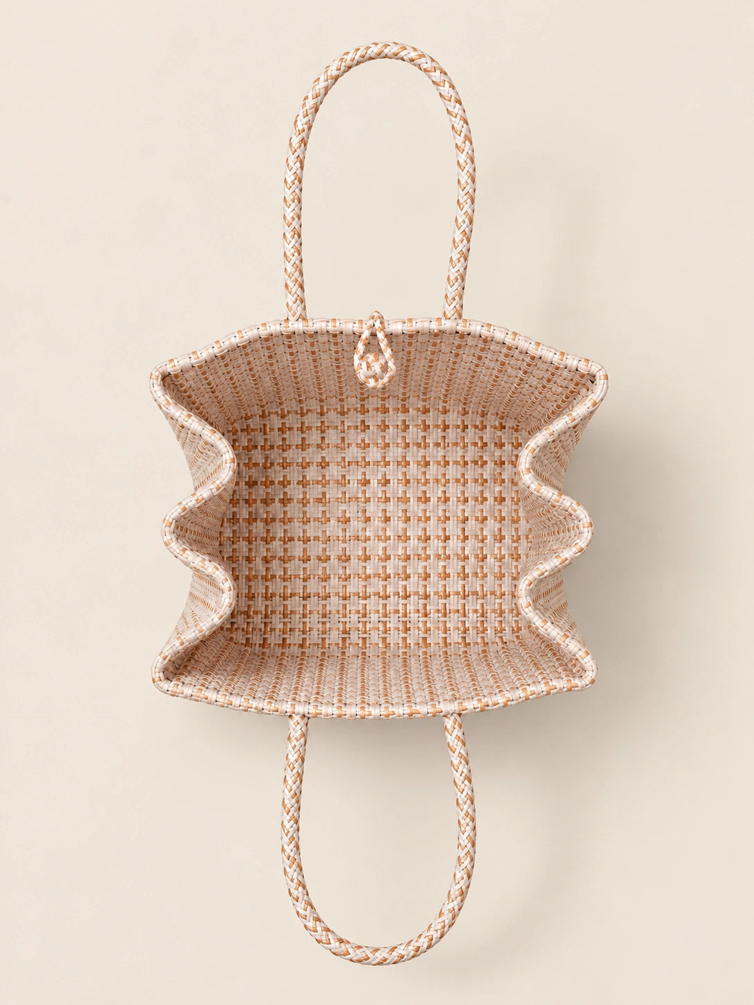 Habi Buri recycled-polypropylene structured bayong tote, interior view