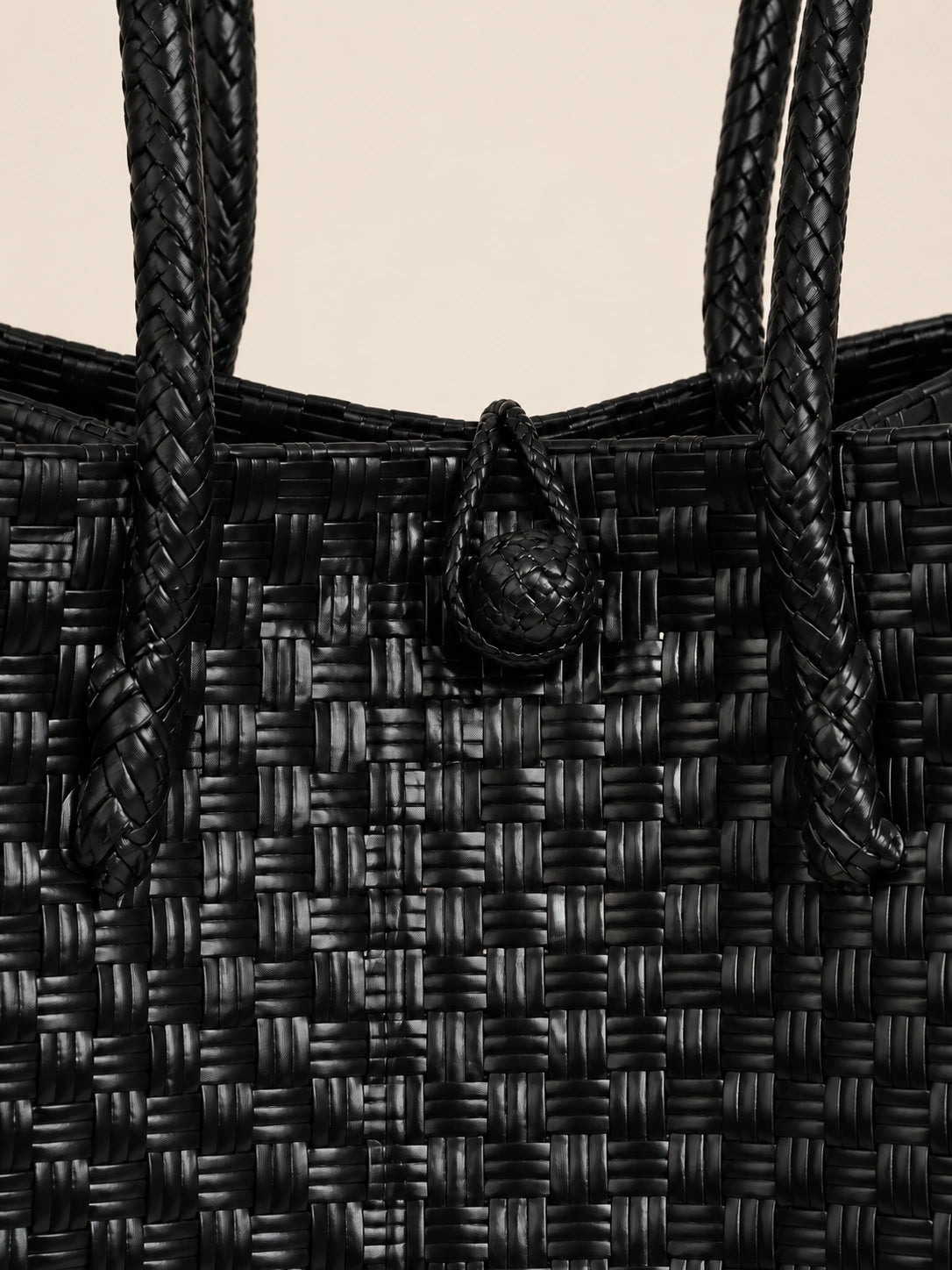 Habi Dilim recycled-polypropylene structured bayong tote, woven detail