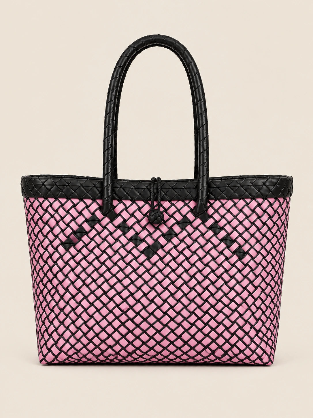 Habi Elegansya recycled-polypropylene structured bayong tote, front view