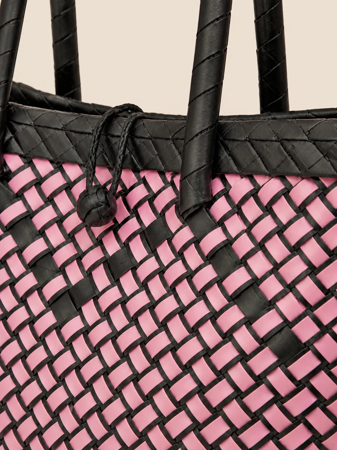 Habi Elegansya recycled-polypropylene structured bayong tote, woven detail