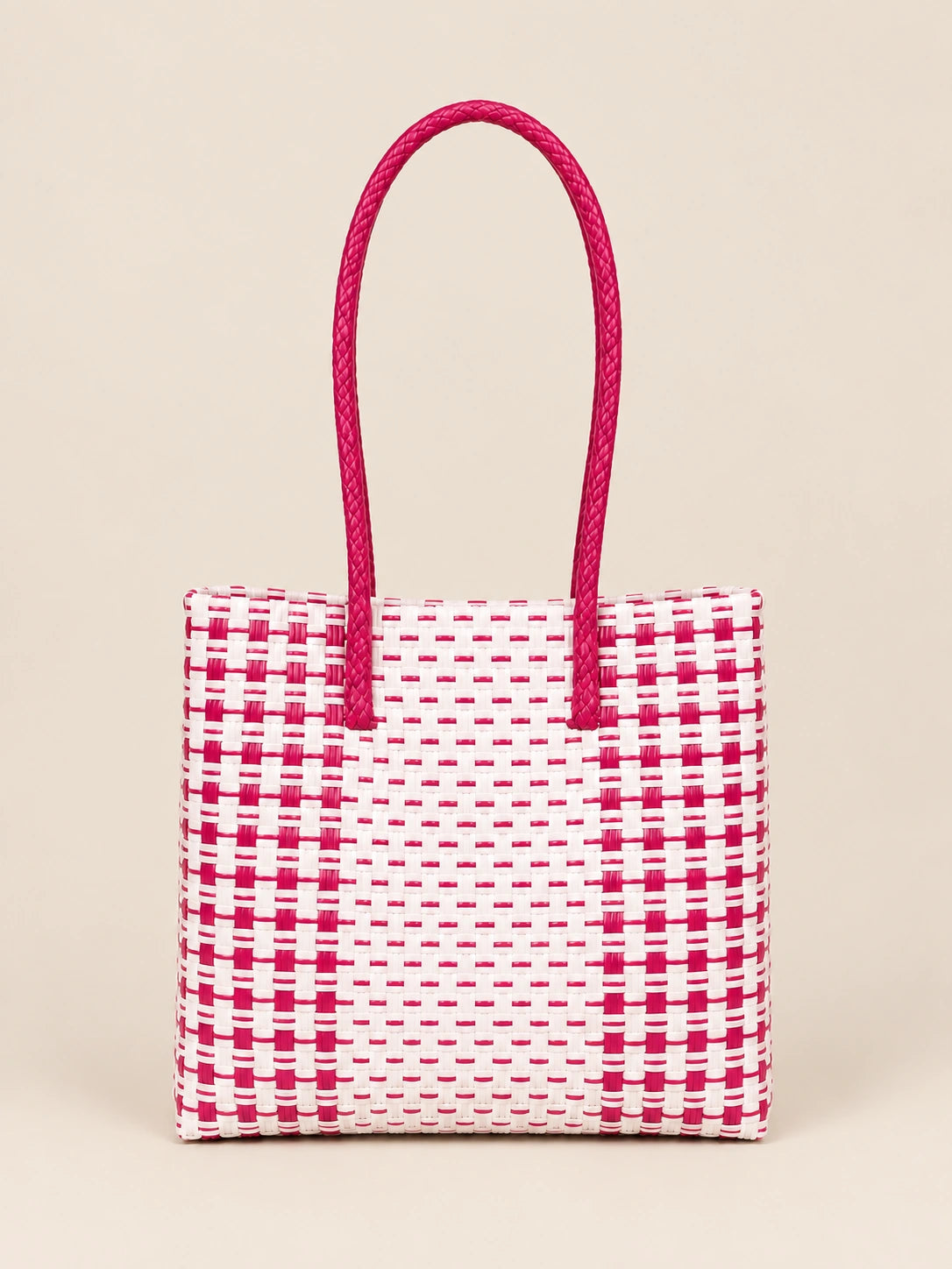 Habi Fresa recycled-polypropylene structured bayong tote, back view