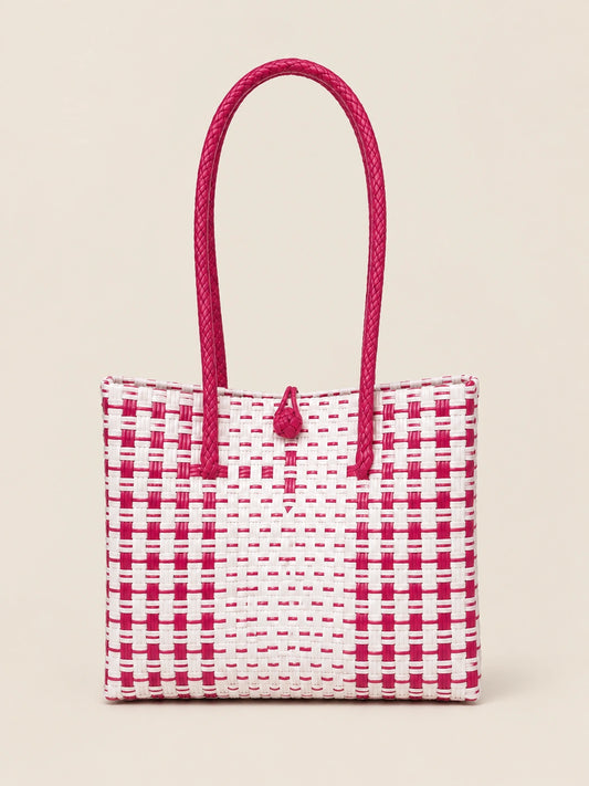 Habi Fresa Malaki recycled-polypropylene structured bayong tote, front view