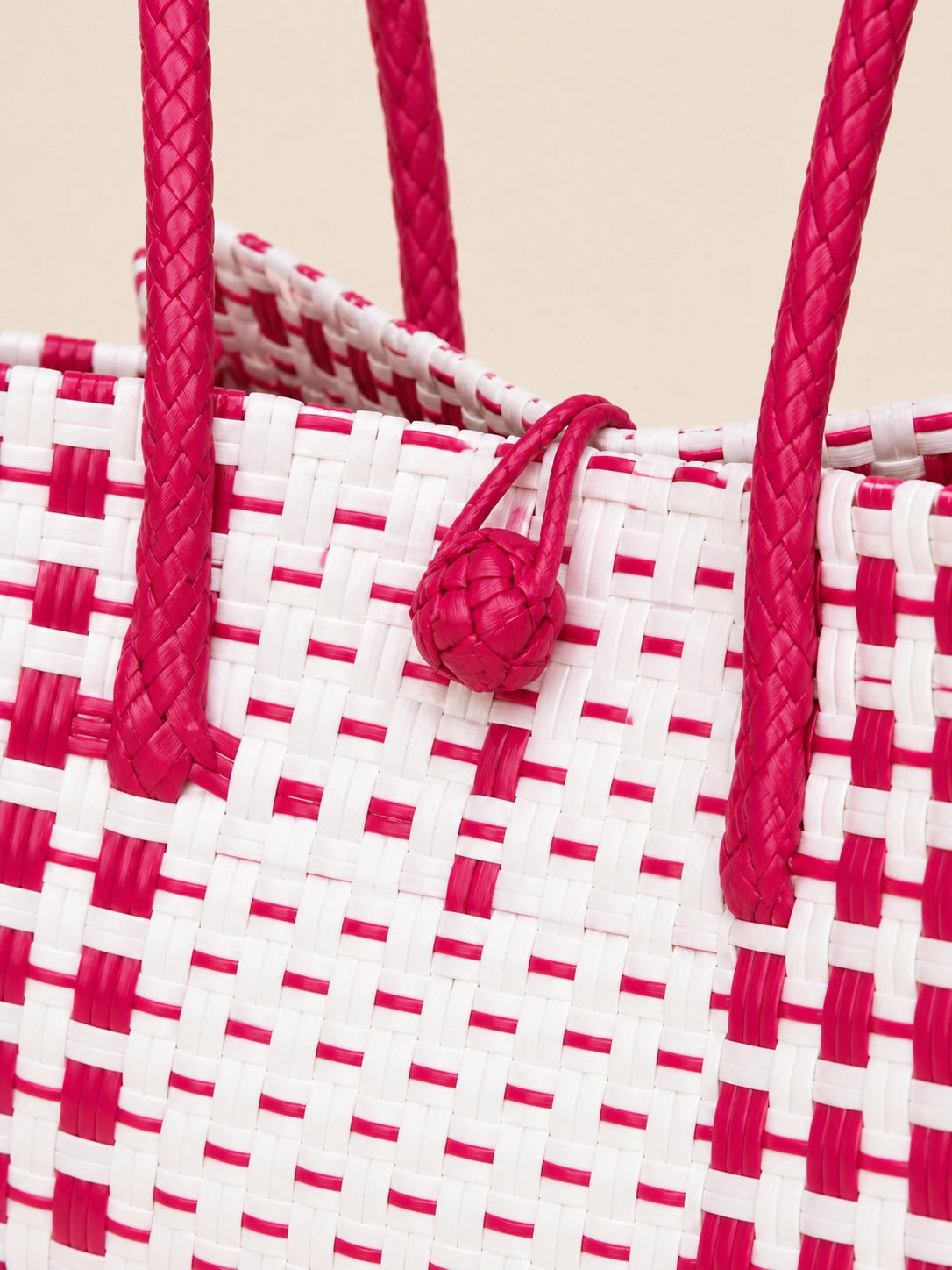 Habi Fresa Malaki recycled-polypropylene structured bayong tote, woven detail