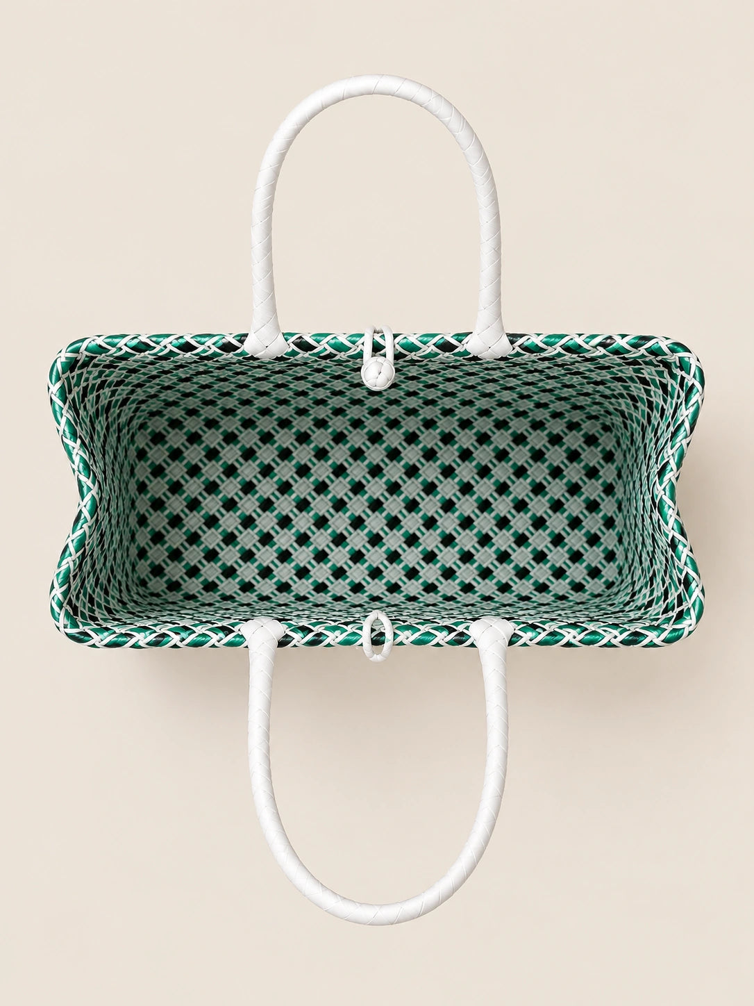 Habi Gubat recycled-polypropylene structured bayong tote, interior view