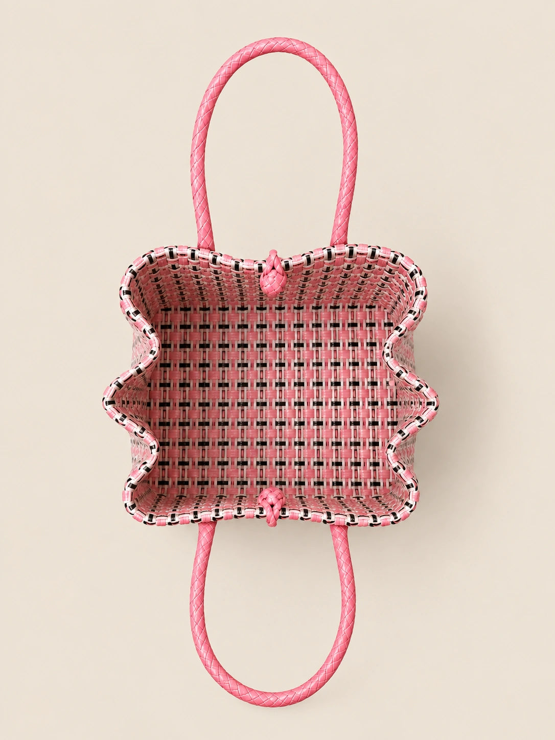 Habi Halo recycled-polypropylene structured bayong tote, interior view