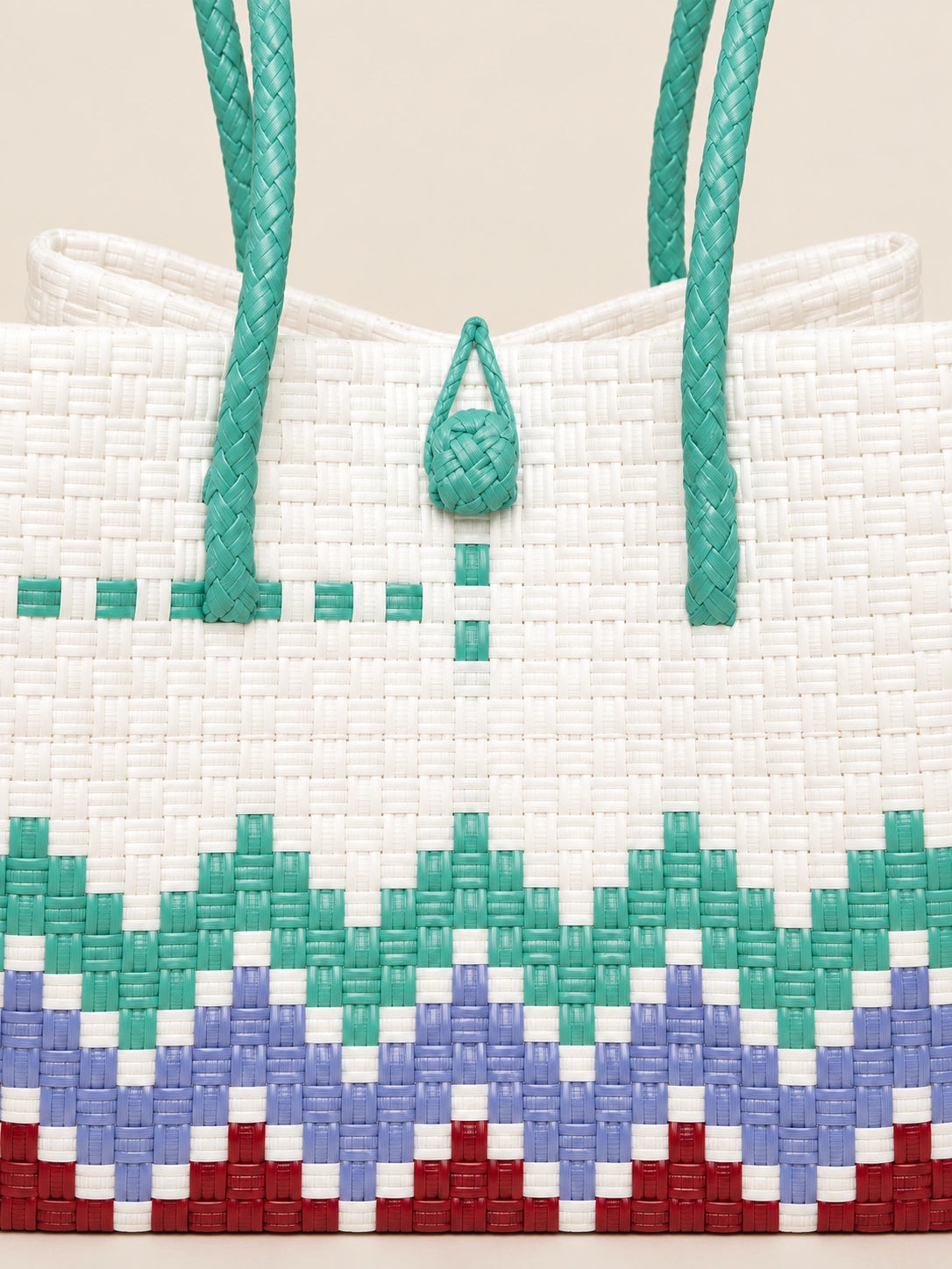 Habi Hardin — Chevron recycled-polypropylene structured bayong tote, woven detail