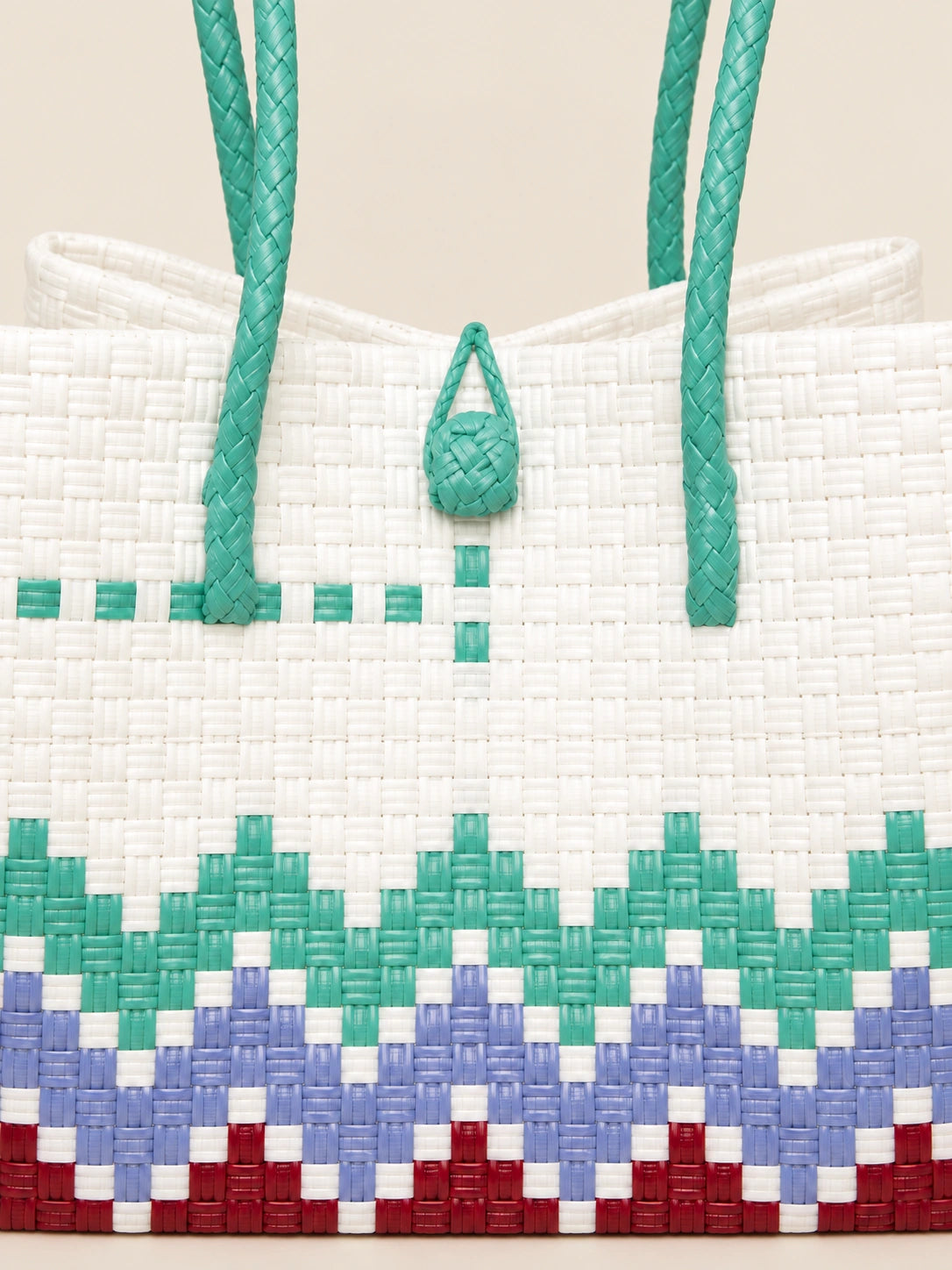 Habi Hardin Malaki recycled-polypropylene structured bayong tote, woven detail