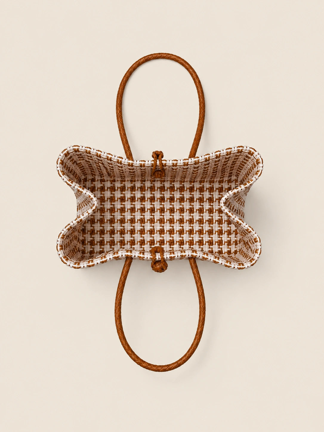 Habi Kape recycled-polypropylene structured bayong tote, interior view
