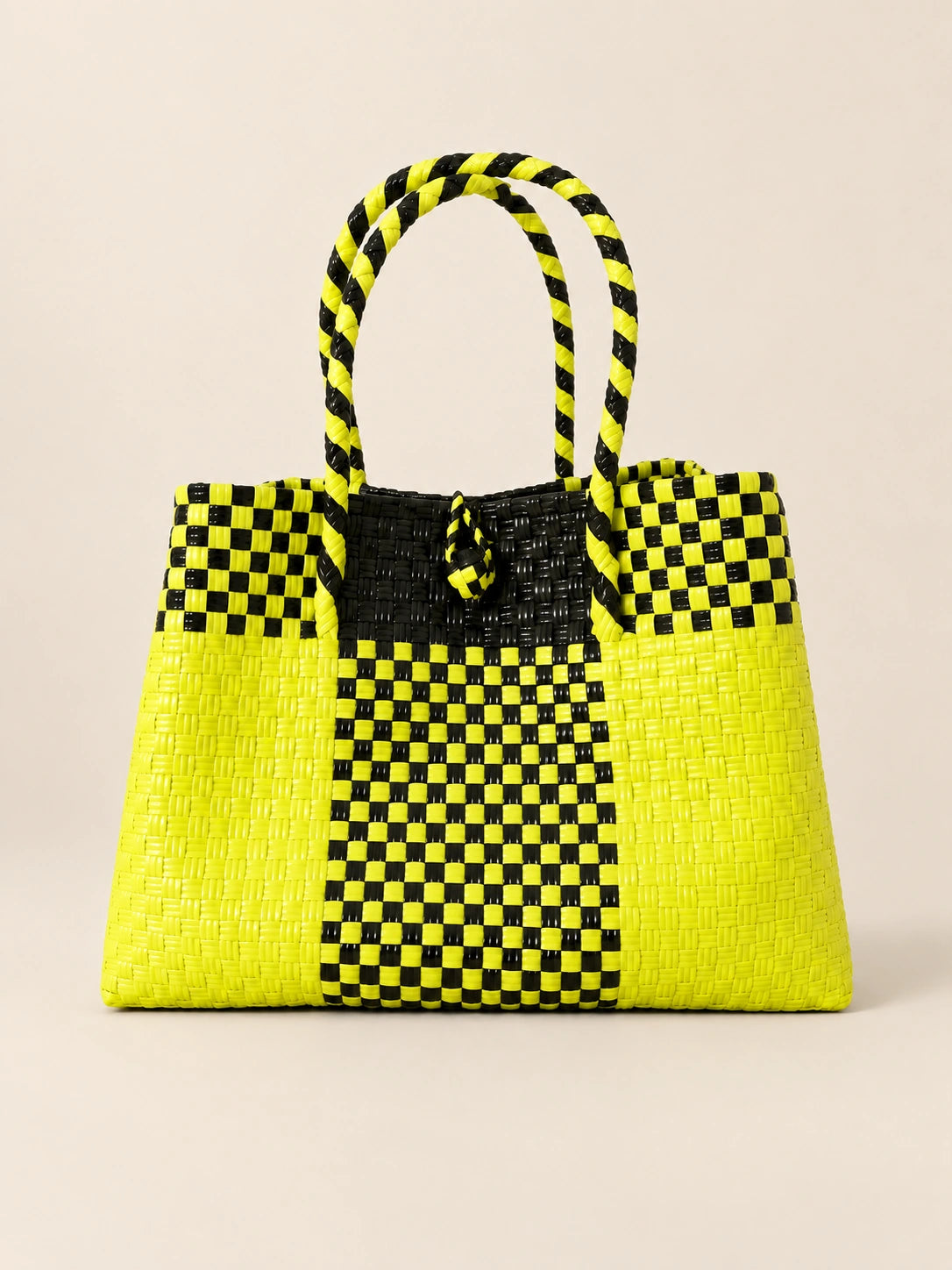 Habi Kidlat recycled-polypropylene structured bayong tote, front view