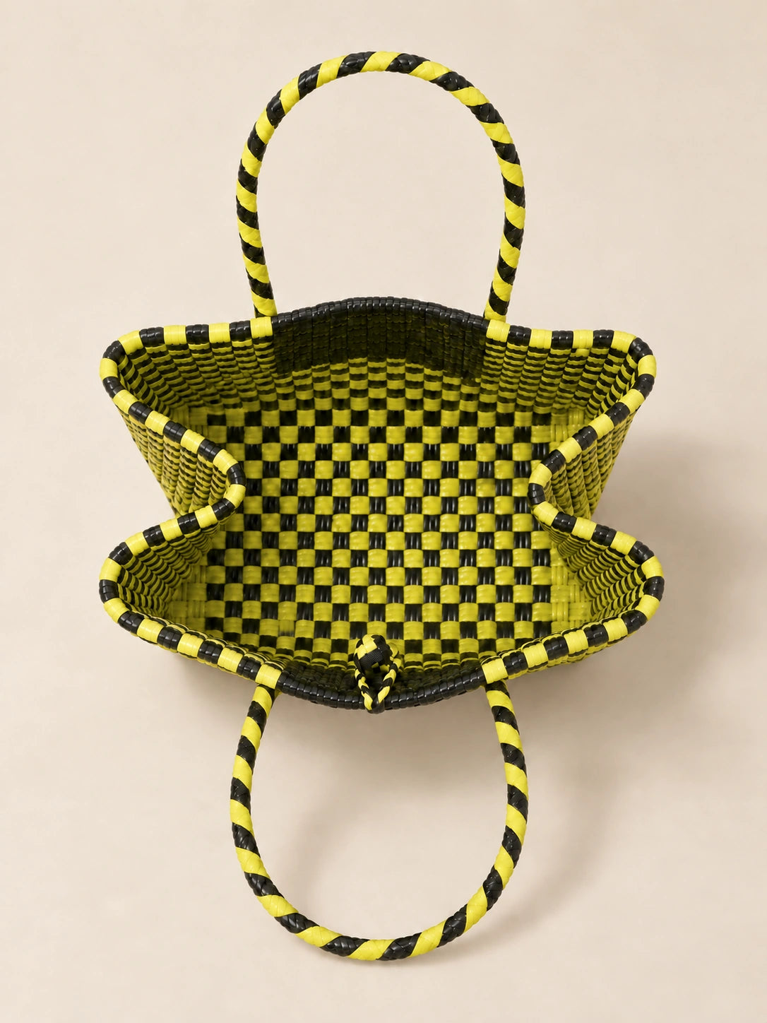 Habi Kidlat recycled-polypropylene structured bayong tote, interior view