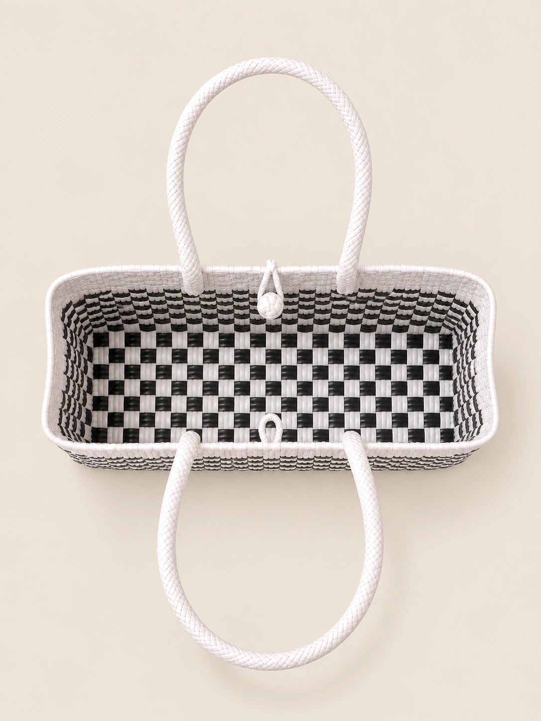 Habi Krema recycled-polypropylene structured bayong tote, interior view